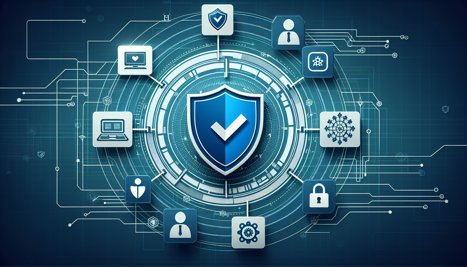 Step-by-Step Guide to Creating a Cyber-Resilient Plan - Digital security shields on a network grid