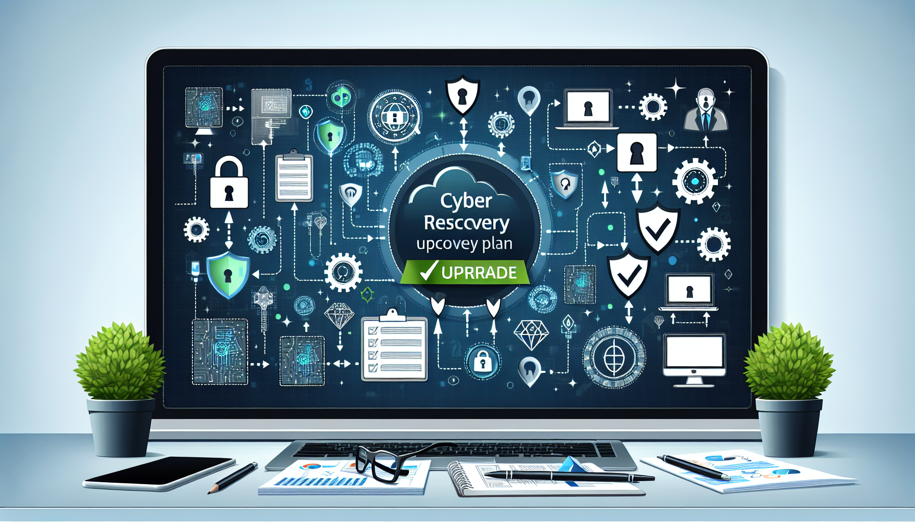 Testing and Improving Your Cyber Recovery Plan - Conceptual image of a secure and resilient digital environment