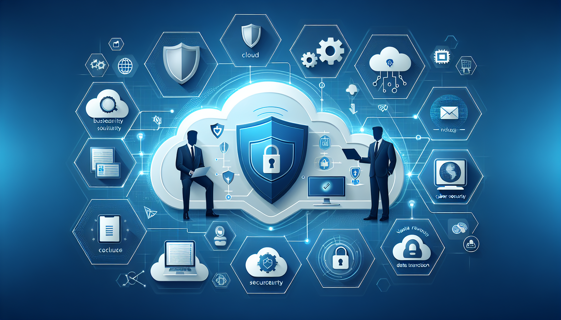 Integrating Cloud Solutions into Cybersecurity BCP - Cloud computing concept graphics